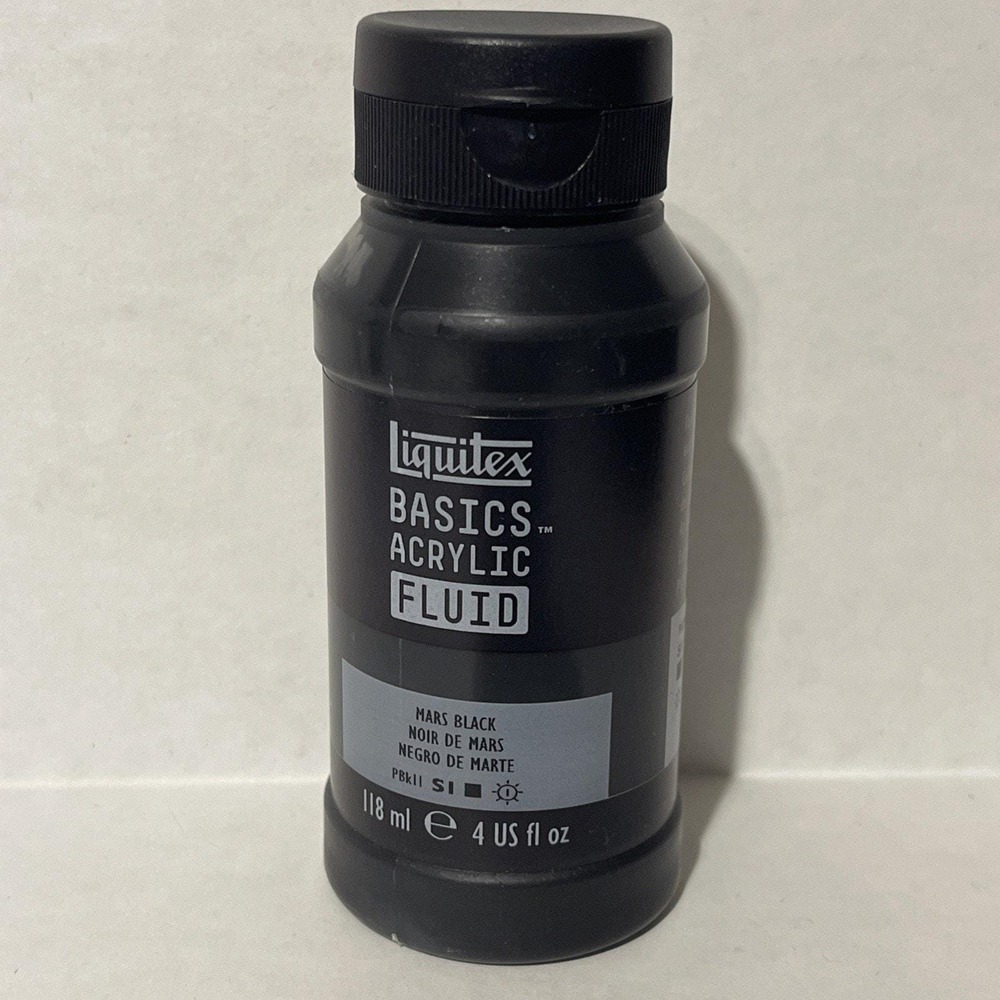 Liquitex BASICS Acrylic Fluid Paint, Black 118 ml (4 oz)